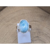 Echt zilveren ring met Larimar